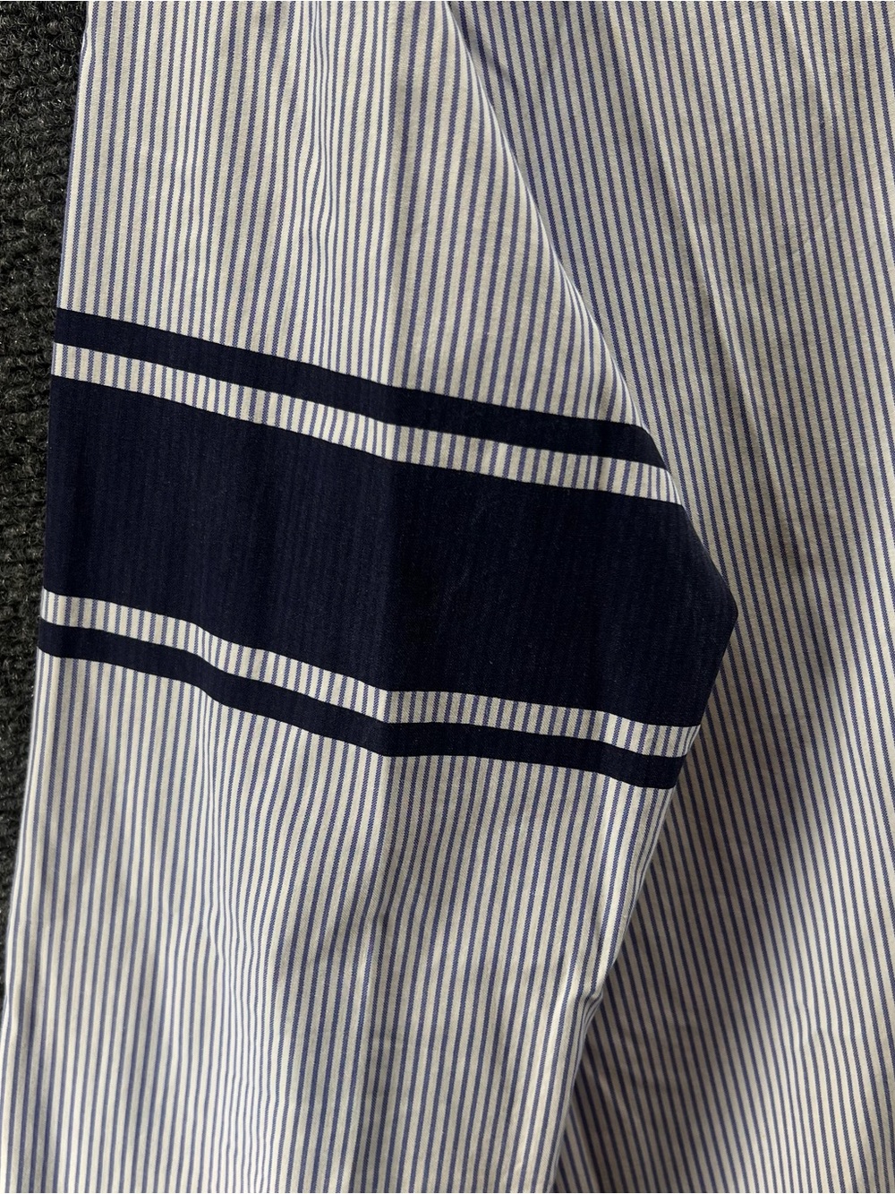 Gant Oxford Button Down L/S Shirt Medium Blue/White Stripe Armband Preppy Career - Picture 5 of 12